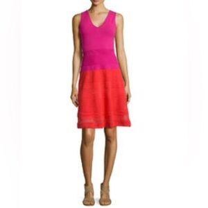 Missoni Sleeveless Colorblock Rib Stitched
Dress Redpink